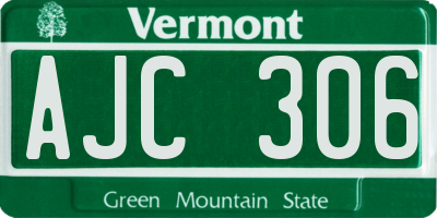 VT license plate AJC306