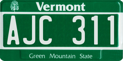 VT license plate AJC311