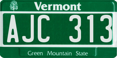 VT license plate AJC313