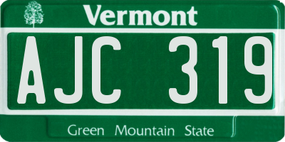 VT license plate AJC319