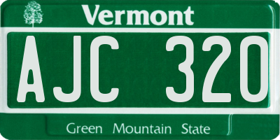 VT license plate AJC320