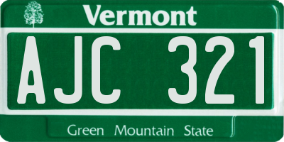 VT license plate AJC321