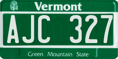 VT license plate AJC327