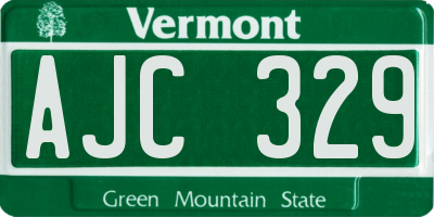 VT license plate AJC329