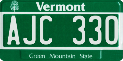 VT license plate AJC330