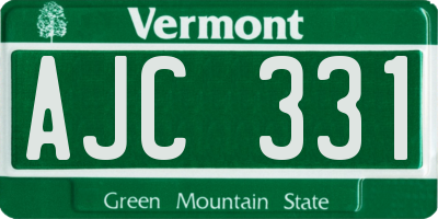 VT license plate AJC331