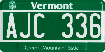 VT license plate AJC336