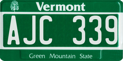 VT license plate AJC339