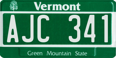 VT license plate AJC341