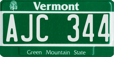 VT license plate AJC344