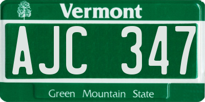 VT license plate AJC347