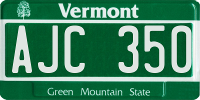 VT license plate AJC350
