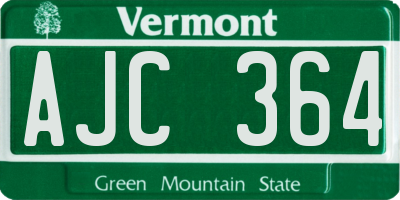VT license plate AJC364