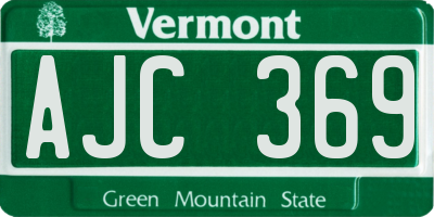 VT license plate AJC369