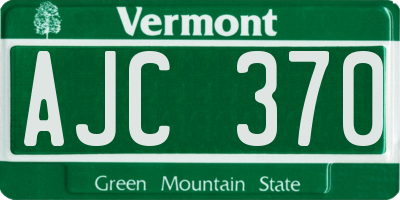 VT license plate AJC370