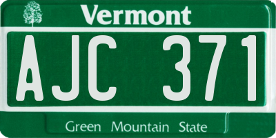 VT license plate AJC371