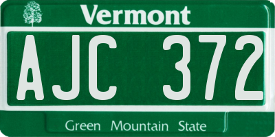 VT license plate AJC372