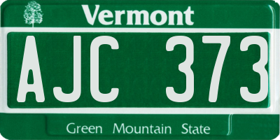 VT license plate AJC373