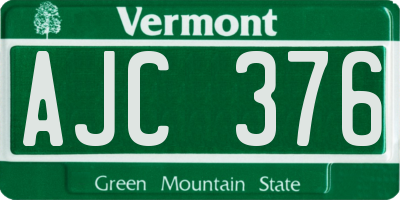 VT license plate AJC376