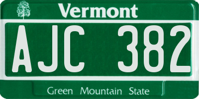 VT license plate AJC382