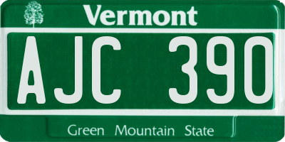 VT license plate AJC390