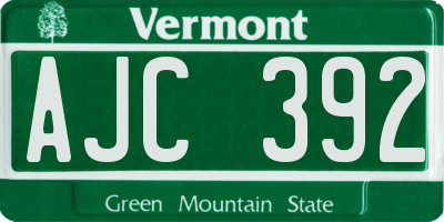 VT license plate AJC392