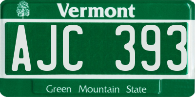 VT license plate AJC393