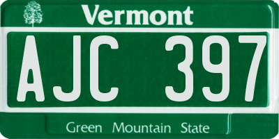 VT license plate AJC397