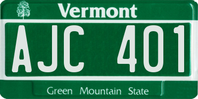 VT license plate AJC401