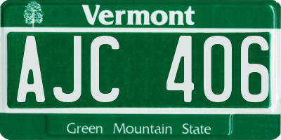 VT license plate AJC406