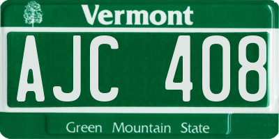 VT license plate AJC408