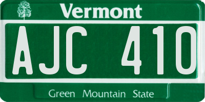 VT license plate AJC410
