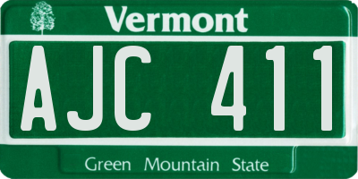 VT license plate AJC411