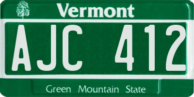 VT license plate AJC412