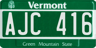 VT license plate AJC416
