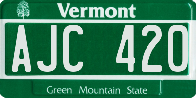 VT license plate AJC420