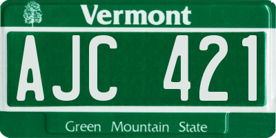 VT license plate AJC421