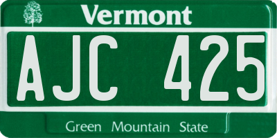 VT license plate AJC425