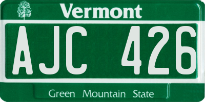 VT license plate AJC426