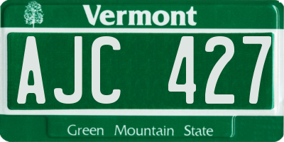 VT license plate AJC427