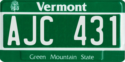 VT license plate AJC431