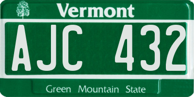 VT license plate AJC432