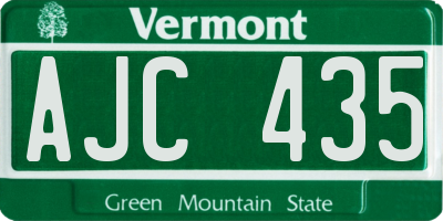 VT license plate AJC435