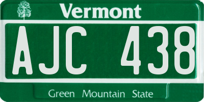 VT license plate AJC438