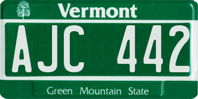 VT license plate AJC442