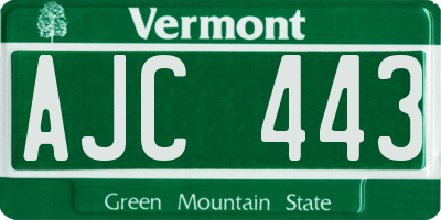 VT license plate AJC443