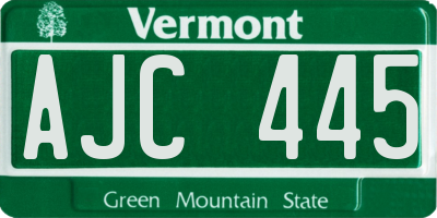 VT license plate AJC445
