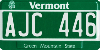 VT license plate AJC446