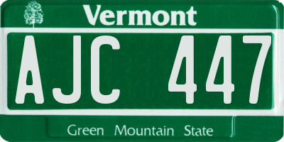 VT license plate AJC447