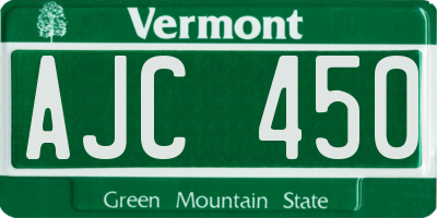VT license plate AJC450
